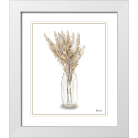 Dried  Flower III White Modern Wood Framed Art Print with Double Matting by Bannarot