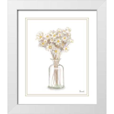 Dried  Flower yellow I White Modern Wood Framed Art Print with Double Matting by Bannarot