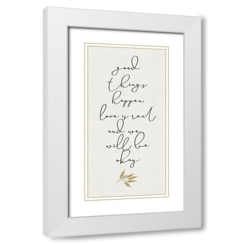 Botanical  Inspiration panel yellow gray I-Good Things White Modern Wood Framed Art Print with Double Matting by HM Design