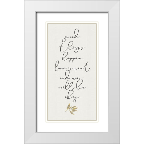 Botanical  Inspiration panel yellow gray I-Good Things White Modern Wood Framed Art Print with Double Matting by HM Design