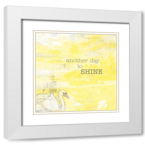 Textured  Sentiment yellow I White Modern Wood Framed Art Print with Double Matting by Lee C