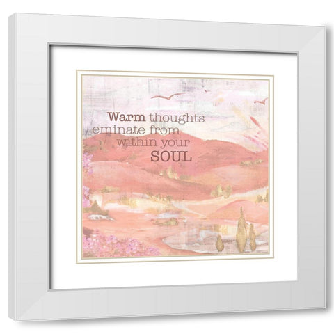 Textured  Sentiment landscape I White Modern Wood Framed Art Print with Double Matting by Lee C