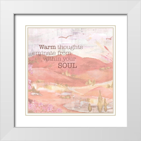 Textured  Sentiment landscape I White Modern Wood Framed Art Print with Double Matting by Lee C