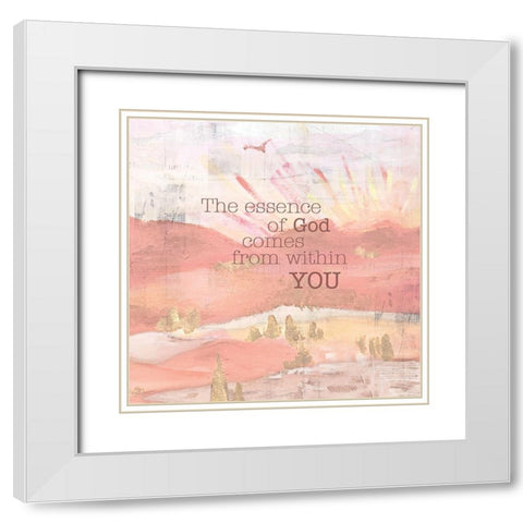 Textured  Sentiment landscape II White Modern Wood Framed Art Print with Double Matting by Lee C