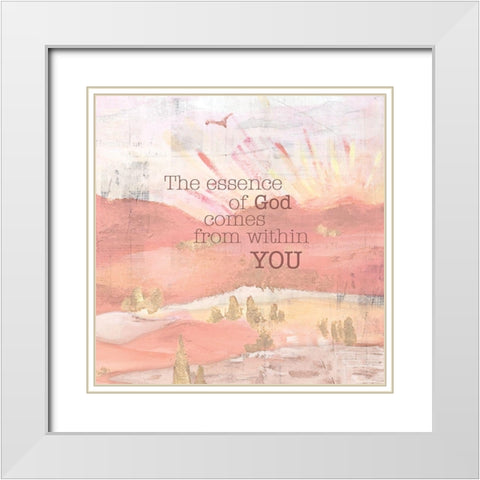 Textured  Sentiment landscape II White Modern Wood Framed Art Print with Double Matting by Lee C