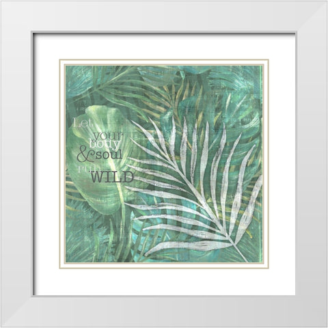 Textured  Sentiment tropic II White Modern Wood Framed Art Print with Double Matting by Lee C