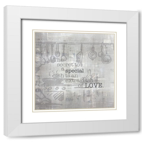 Textured  Sentiment kitchen II White Modern Wood Framed Art Print with Double Matting by Lee C