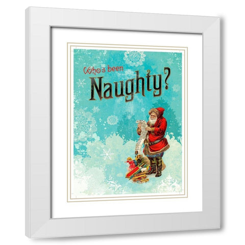 Colorful Christmas VI-Naughty White Modern Wood Framed Art Print with Double Matting by Duirwaigh