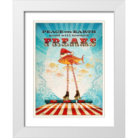 Colorful Christmas VIII-Freaks White Modern Wood Framed Art Print with Double Matting by Duirwaigh