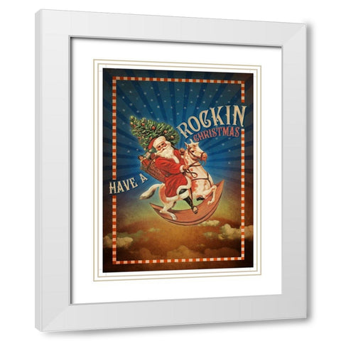 Colorful Christmas IX-Rockin White Modern Wood Framed Art Print with Double Matting by Duirwaigh