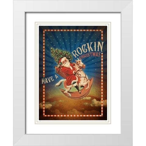 Colorful Christmas IX-Rockin White Modern Wood Framed Art Print with Double Matting by Duirwaigh