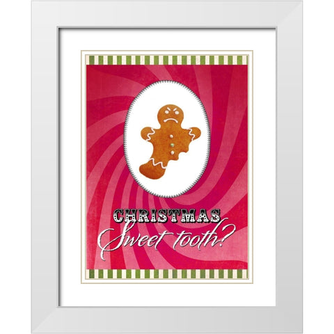 Colorful Christmas X-Sweet Tooth White Modern Wood Framed Art Print with Double Matting by Duirwaigh