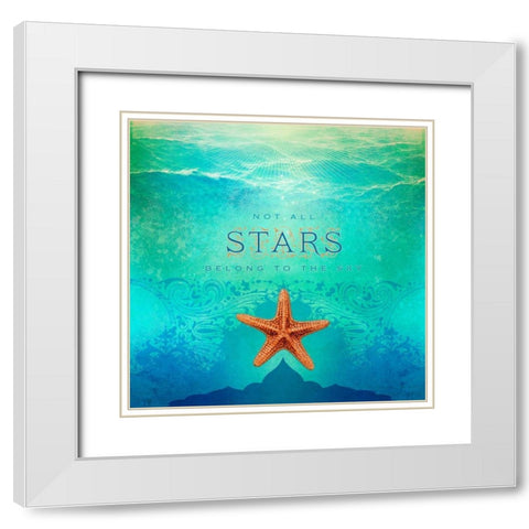 Living  Out Loud I-Stars White Modern Wood Framed Art Print with Double Matting by Duirwaigh