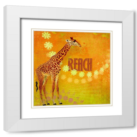 Living  Out Loud II-Reach White Modern Wood Framed Art Print with Double Matting by Duirwaigh