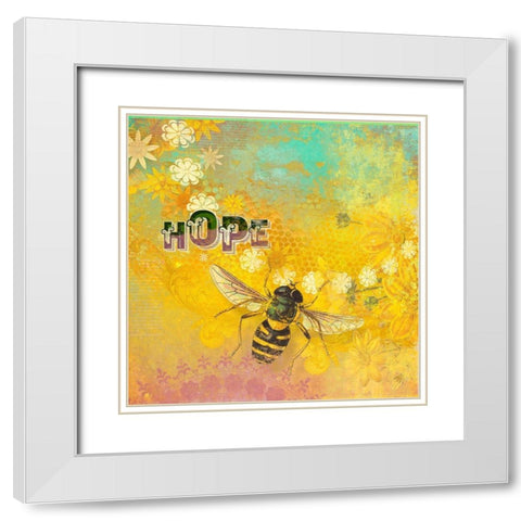 Living  Out Loud III-Hope White Modern Wood Framed Art Print with Double Matting by Duirwaigh