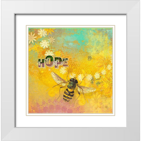 Living  Out Loud III-Hope White Modern Wood Framed Art Print with Double Matting by Duirwaigh