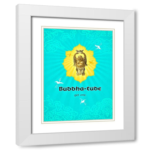 Living  Out Loud VI-Buddhatude White Modern Wood Framed Art Print with Double Matting by Duirwaigh