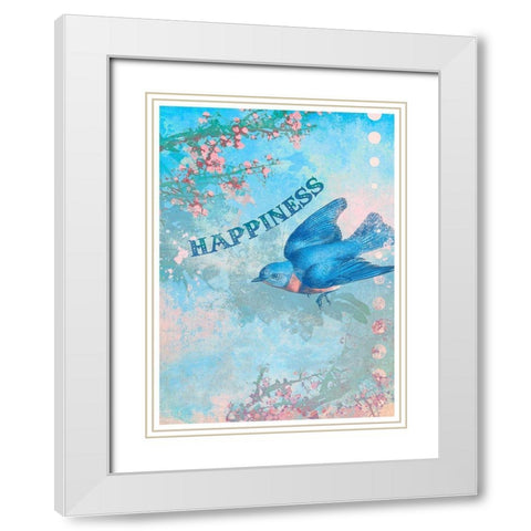 Living  Out Loud IX-Happiness White Modern Wood Framed Art Print with Double Matting by Duirwaigh