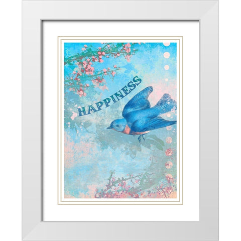 Living  Out Loud IX-Happiness White Modern Wood Framed Art Print with Double Matting by Duirwaigh