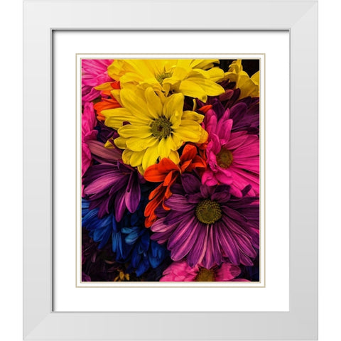 Riot  of Color White Modern Wood Framed Art Print with Double Matting by Manelis, Jessica