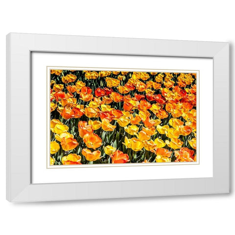 Tulip  Wave White Modern Wood Framed Art Print with Double Matting by Manelis, Jessica