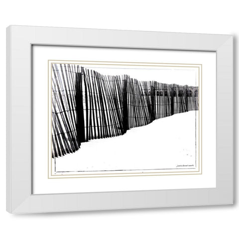 Fences  Make Good Neighbors White Modern Wood Framed Art Print with Double Matting by Manelis, Jessica