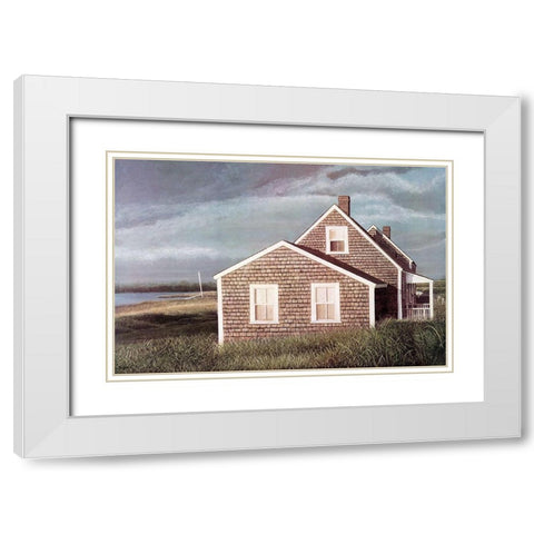 Crooked  House White Modern Wood Framed Art Print with Double Matting by Mielko, Tom