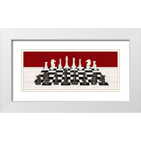 Rather  be Playing Chess board panel White Modern Wood Framed Art Print with Double Matting by Reed, Tara