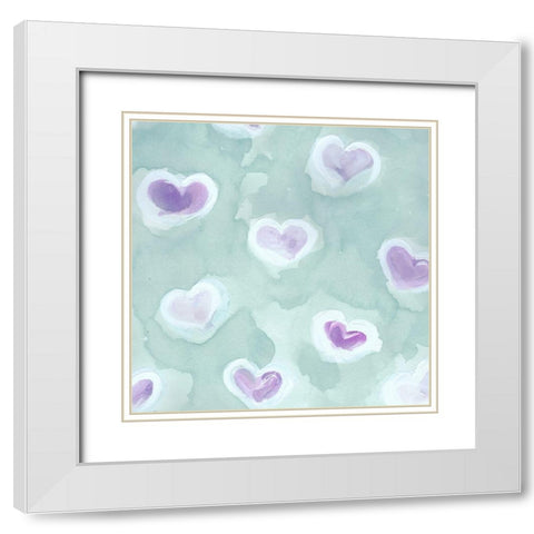 Be Mine White Modern Wood Framed Art Print with Double Matting by Chapman, Marcy