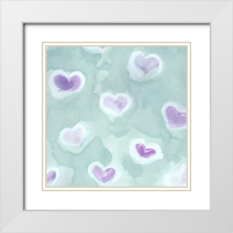 Be Mine White Modern Wood Framed Art Print with Double Matting by Chapman, Marcy