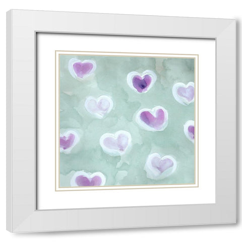 Luv  U White Modern Wood Framed Art Print with Double Matting by Chapman, Marcy