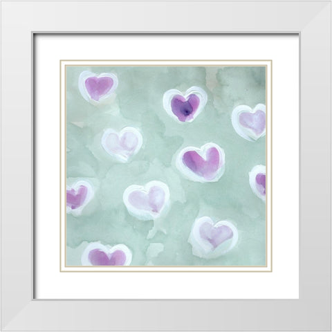 Luv  U White Modern Wood Framed Art Print with Double Matting by Chapman, Marcy