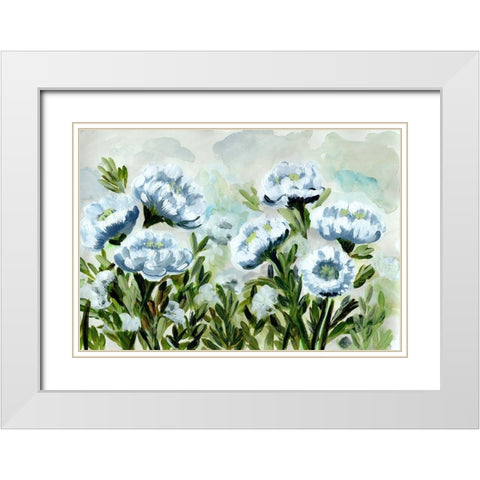Popping  for Blue White Modern Wood Framed Art Print with Double Matting by Chapman, Marcy
