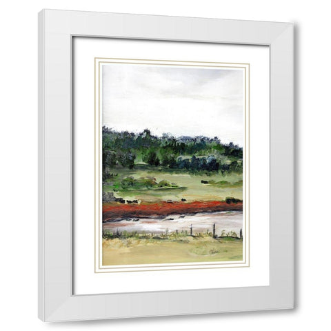 Farmhouse  Fields I White Modern Wood Framed Art Print with Double Matting by Chapman, Marcy