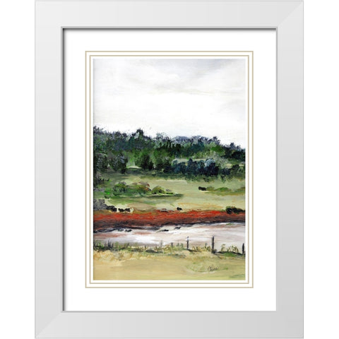 Farmhouse  Fields I White Modern Wood Framed Art Print with Double Matting by Chapman, Marcy