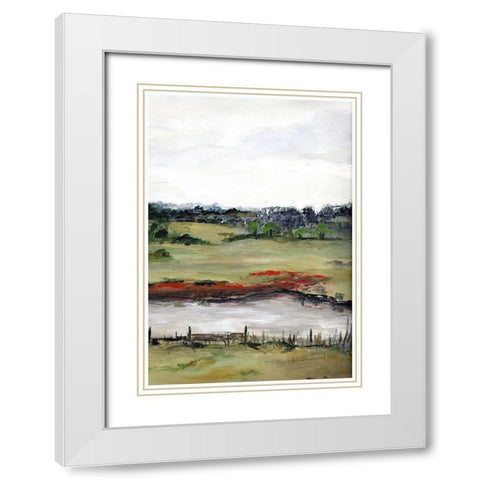 Farmhouse  Fields II White Modern Wood Framed Art Print with Double Matting by Chapman, Marcy