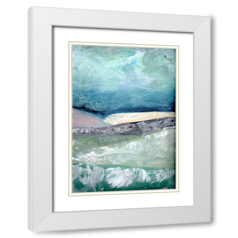 Blush  Pink Mountainscape II White Modern Wood Framed Art Print with Double Matting by Chapman, Marcy