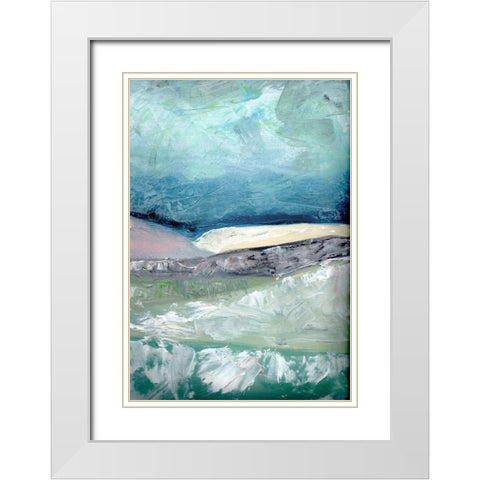 Blush  Pink Mountainscape II White Modern Wood Framed Art Print with Double Matting by Chapman, Marcy