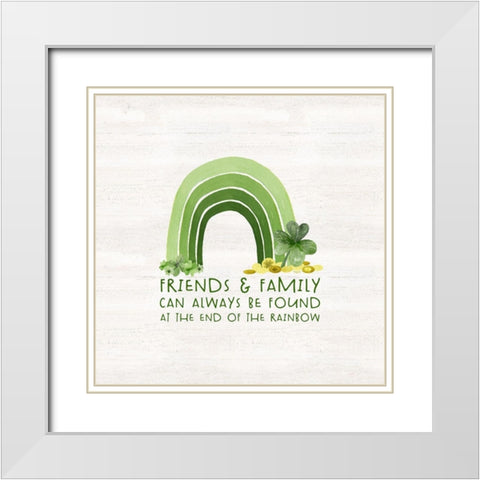 Shamrock Rainbows I-Friends and Family White Modern Wood Framed Art Print with Double Matting by Reed, Tara