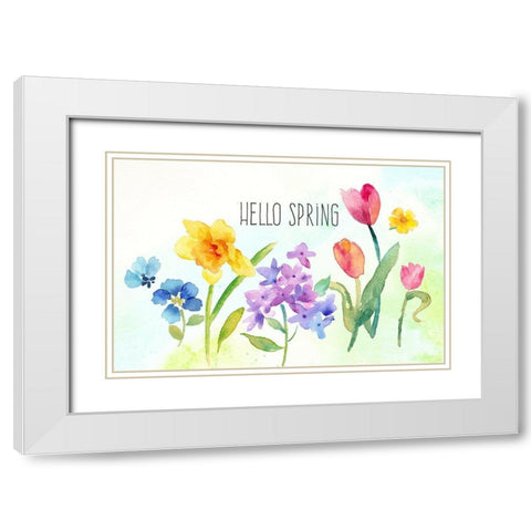 Hello  Spring landscape White Modern Wood Framed Art Print with Double Matting by Coulter, Cynthia