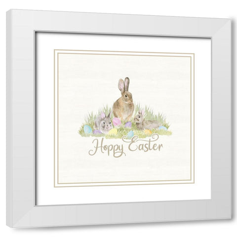Farmhouse  Easter Sentiment VI-Easter Bunny White Modern Wood Framed Art Print with Double Matting by Reed, Tara