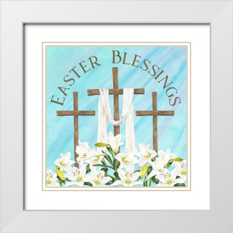 He is Risen III-Easter Blessings White Modern Wood Framed Art Print with Double Matting by Reed, Tara