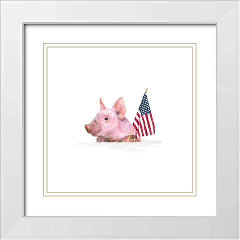 All  American Farmhouse on white IV White Modern Wood Framed Art Print with Double Matting by Reed, Tara