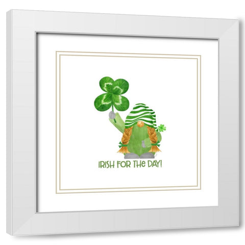 Luck  of the Gnomes VIII-Irish for the Day White Modern Wood Framed Art Print with Double Matting by Reed, Tara
