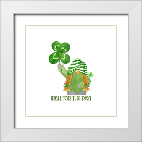 Luck  of the Gnomes VIII-Irish for the Day White Modern Wood Framed Art Print with Double Matting by Reed, Tara