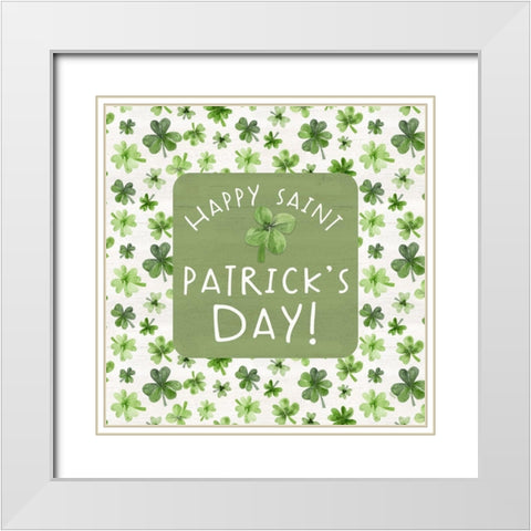 Shamrock  Rainbow Sentiment III-St Patricks White Modern Wood Framed Art Print with Double Matting by Reed, Tara