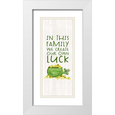 Shamrock  Rainbows vertical I-Create our Luck White Modern Wood Framed Art Print with Double Matting by Reed, Tara