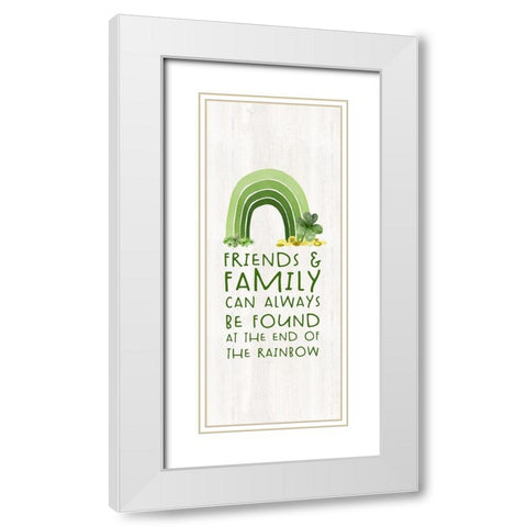Shamrock  Rainbows vertical II-Friends and Family White Modern Wood Framed Art Print with Double Matting by Reed, Tara