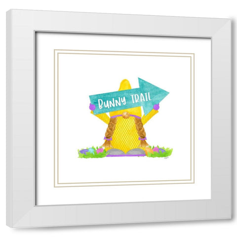 Easter Gnomes I White Modern Wood Framed Art Print with Double Matting by Reed, Tara