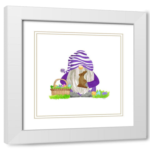 Easter Gnomes II White Modern Wood Framed Art Print with Double Matting by Reed, Tara